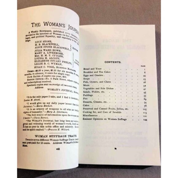 Woman Suffrage Cookbook 1886 Reprint Vintage Recipes + Ads Julia Ward Howe - Picture 3 of 7
